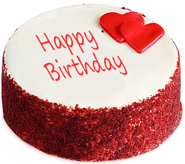 Red Velvet cake with 2 hearts
