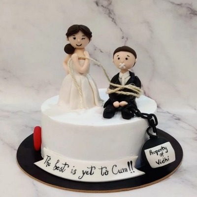 Groom on a Leash Cake
