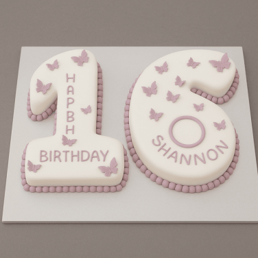 number theme 16th birthday cake