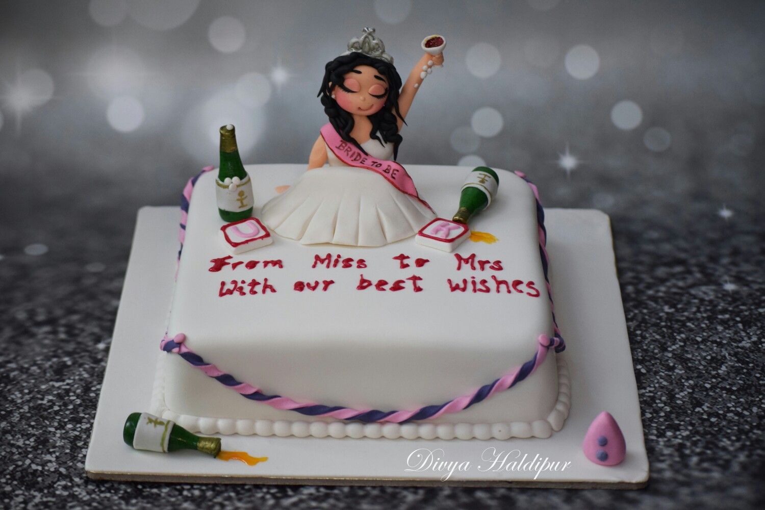 bachelor cake for bride