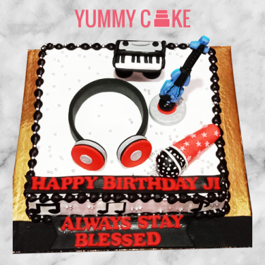 music theme birthday cake