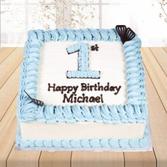 first birthday cream cake