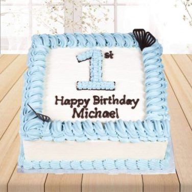 first birthday cream cake