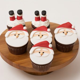 santa theme cupcakes