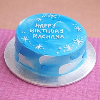 blue smudge cake