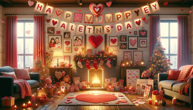 A heartwarming and realistic image for Valentine's Day, focusing on a family theme.