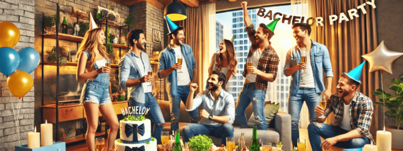 a group of friend enjoying bachelor party