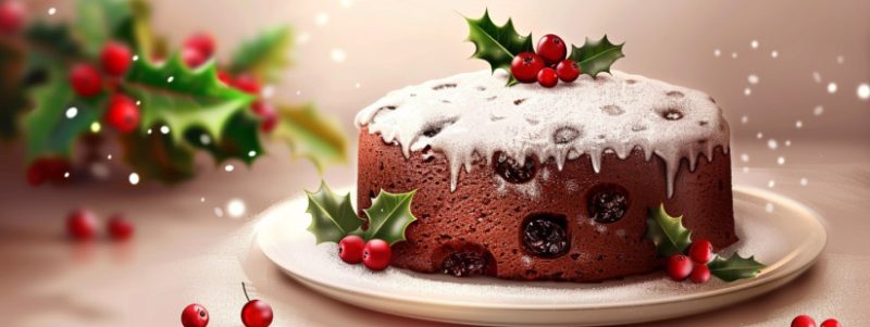 plum cake on christmas