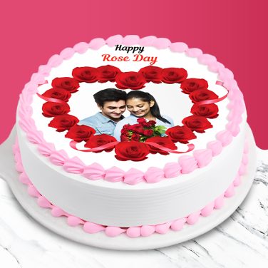 Sweet Rose Day Photo Cake
