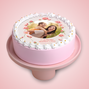 Floral Photo Cake for Mom