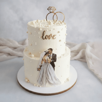 2 tier rings cake for engagement