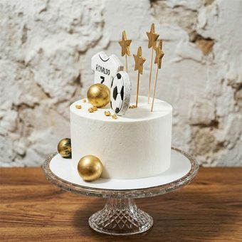 cr7 golden football cake left view