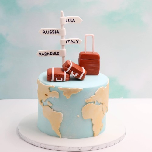 travel-theme-cake design